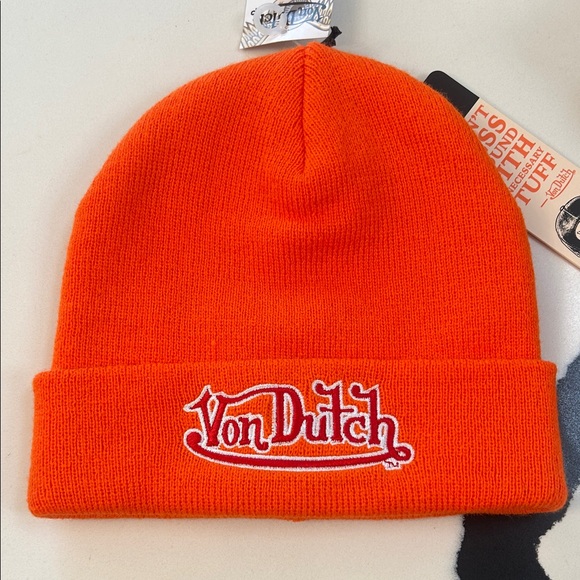Von Dutch Other - NWT Von Dutch Orange Beanie